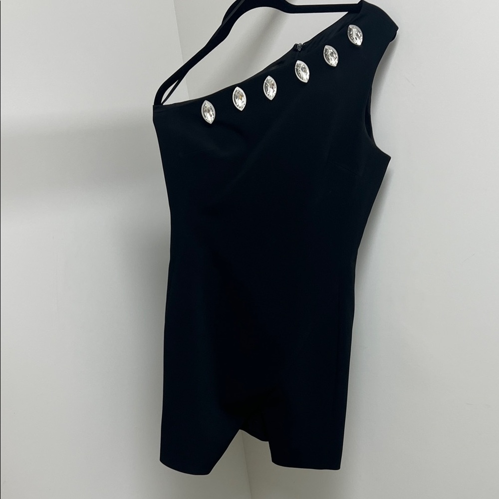 David Koma One Shoulder Jewelled Mini Dress